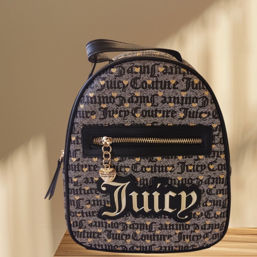 Juicy Couture Black and Gold Backpack